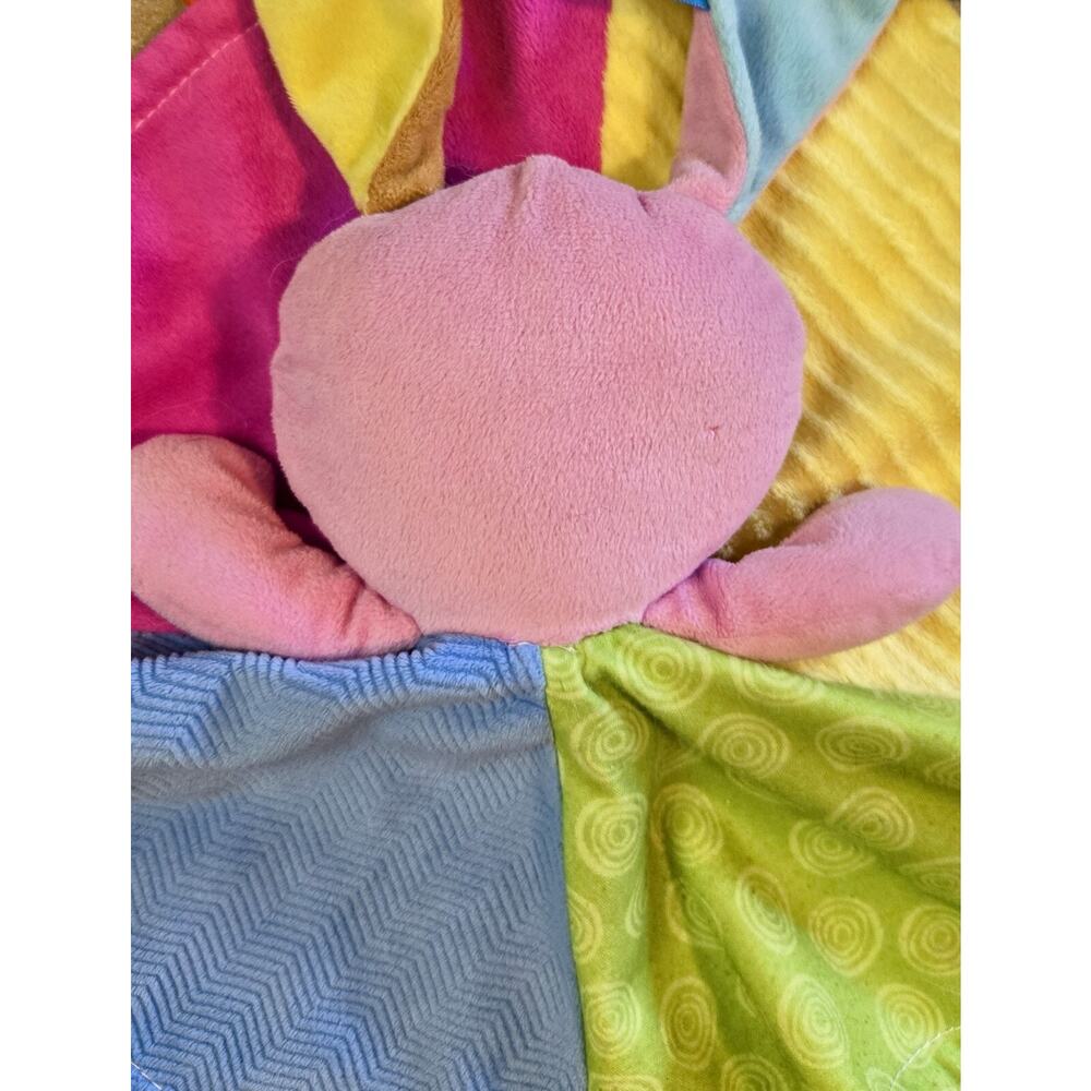 Taggies Puppy Dog Security Blanket Lovey 14"x14" Plush Colorful Stuffed Animal - Picture 7 of 12